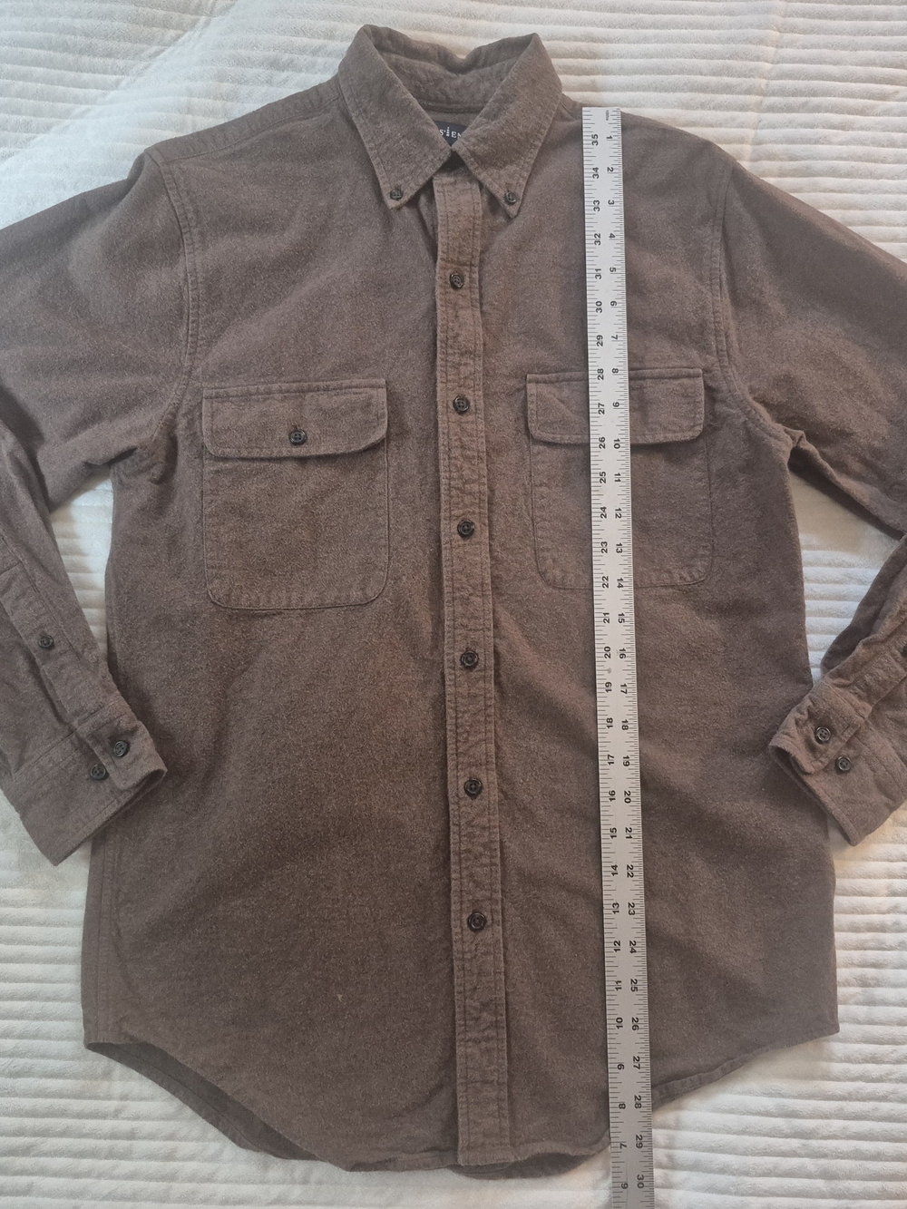 Lands' End Men's Dark Brown Button-Down Work Shirt